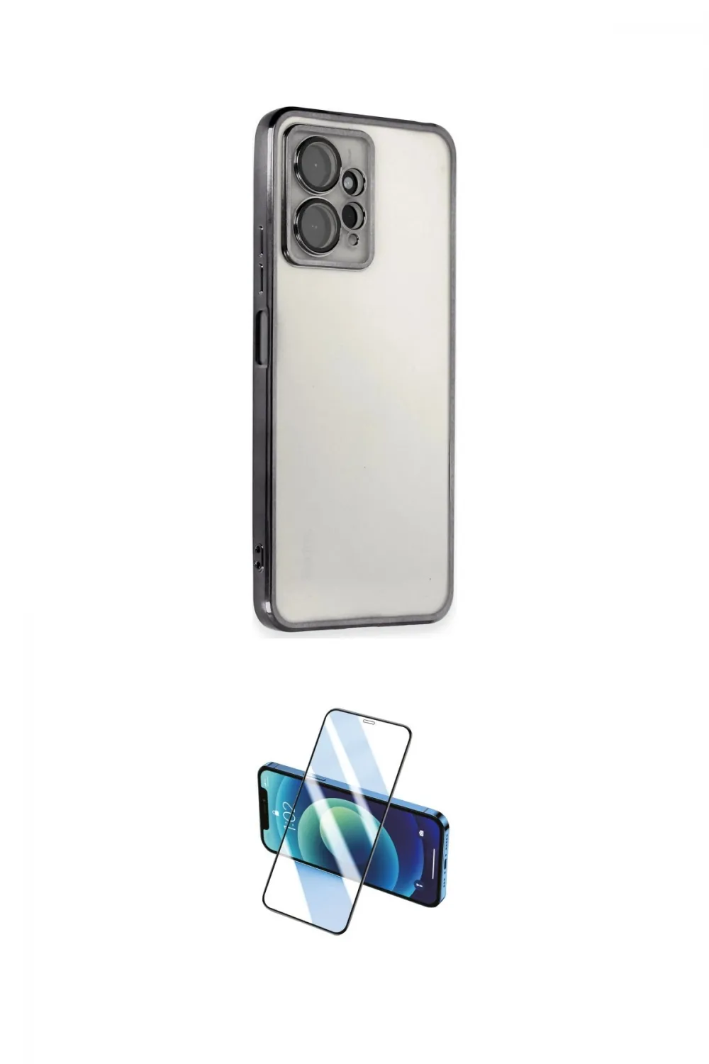 ieg™ Redmi Note 12 4G Kılıf Vadi Minimal - Siyah 3D Antistatik Cam Ekran Koruyucu