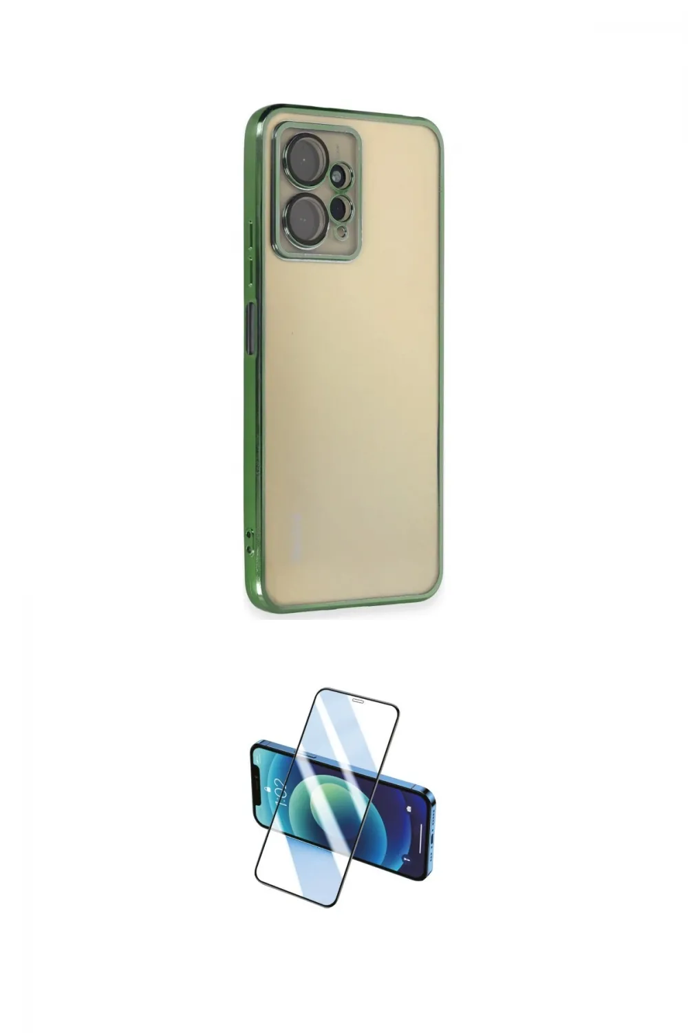 ieg™ Redmi Note 12 4G Kılıf Vadi Minimal - Siyah 3D Antistatik Cam Ekran Koruyucu