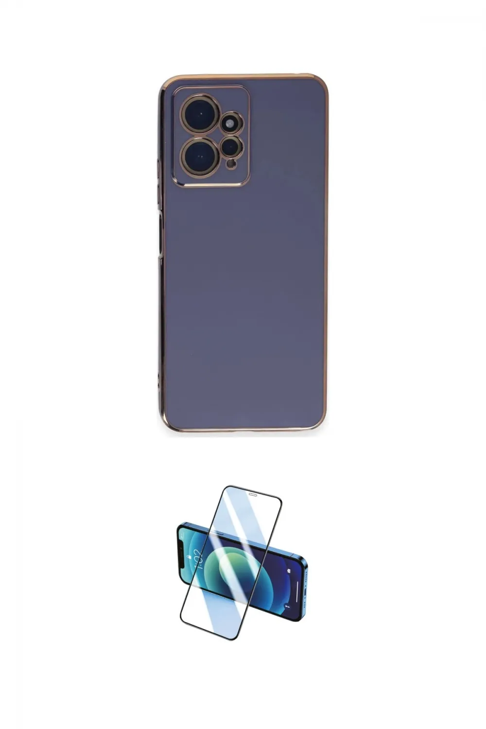 ieg™ Redmi Note 12 4G Kılıf Yankı Serisi - Siyah 3D Antistatik Cam Ekran Koruyucu