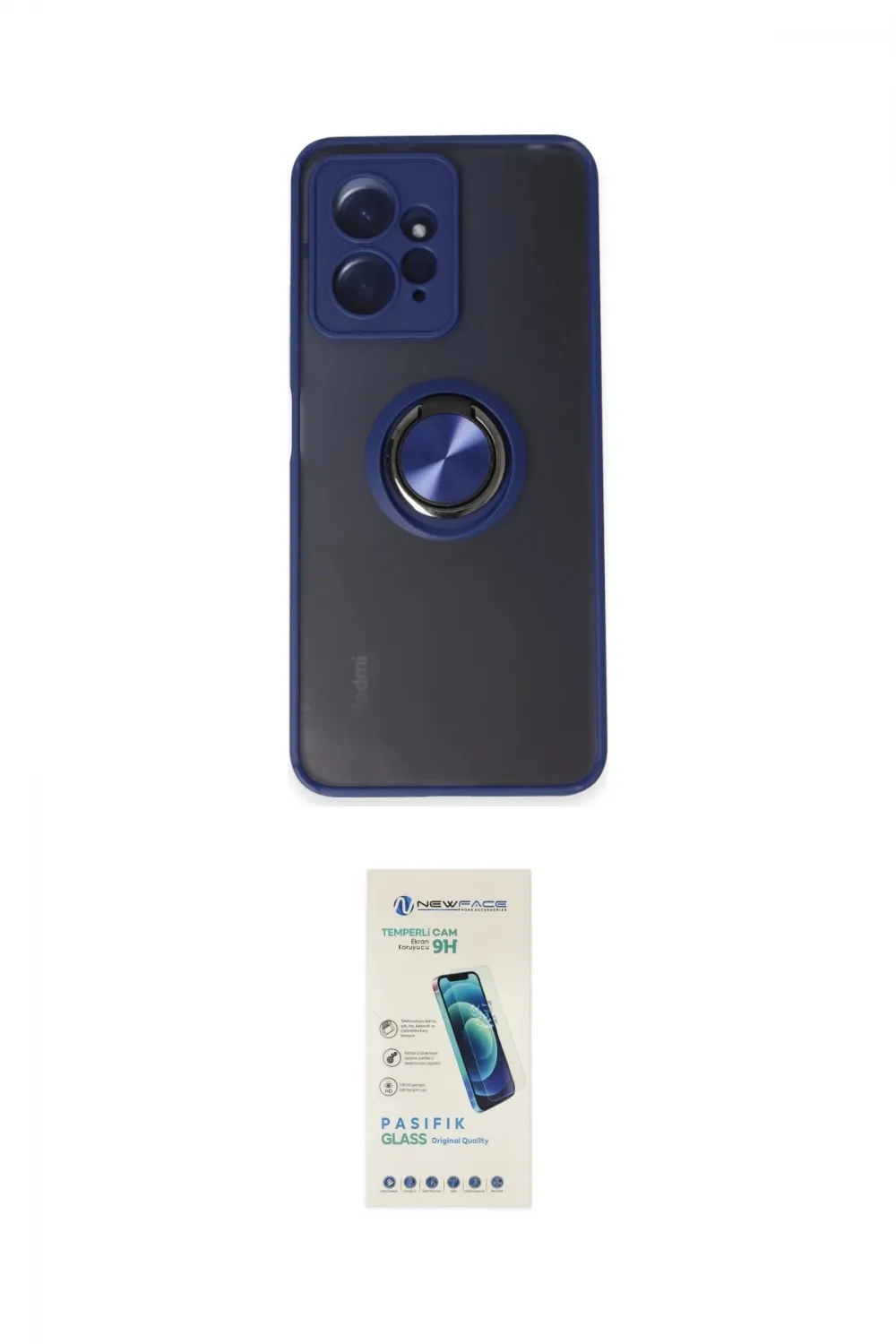 ieg™ Redmi Note 12 4G Kılıf Yörünge Çizgi - Şeffaf Pasifik Cam Ekran Koruyucu
