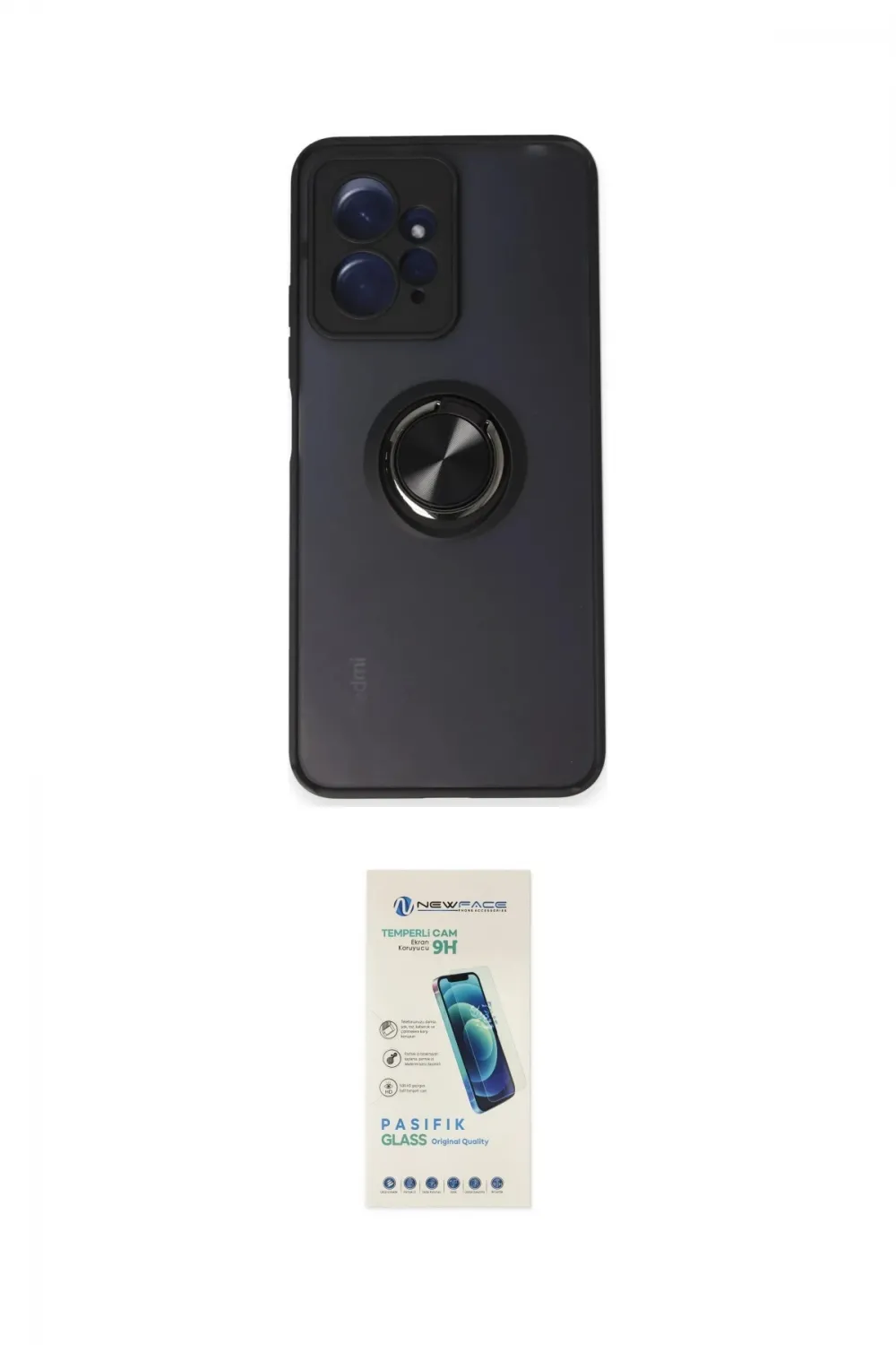 ieg™ Redmi Note 12 4G Kılıf Yörünge Çizgi - Şeffaf Pasifik Cam Ekran Koruyucu