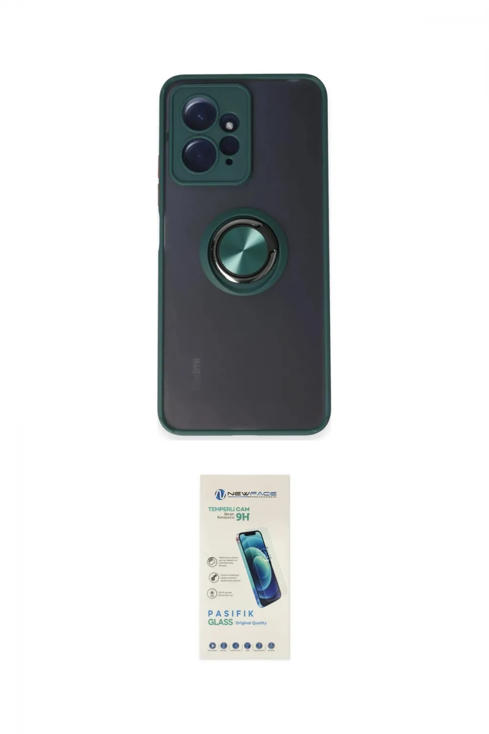 ieg™ Redmi Note 12 4G Kılıf Yörünge Çizgi - Şeffaf Pasifik Cam Ekran Koruyucu