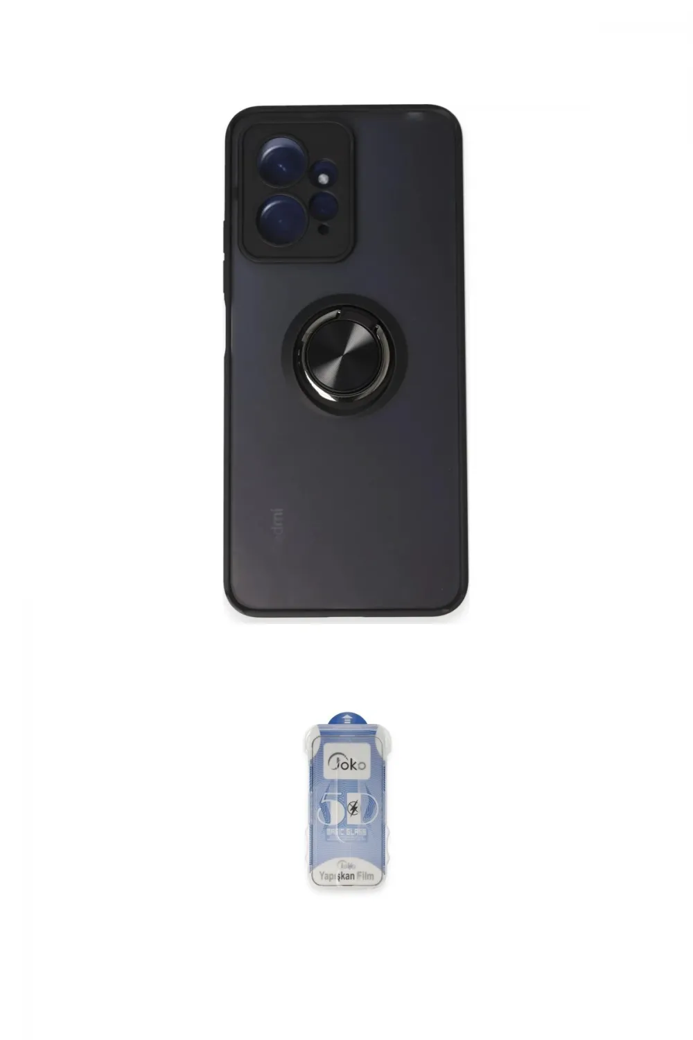 ieg™ Redmi Note 12 4G Kılıf Yörünge Çizgi - Siyah Joko Magic 5D Cam