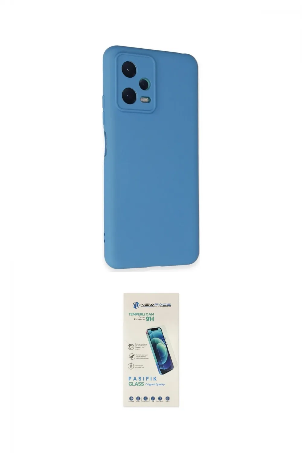 ieg™ Redmi Note 12 5G Kılıf Ahenk Serisi - Şeffaf Pasifik Cam Ekran Koruyucu