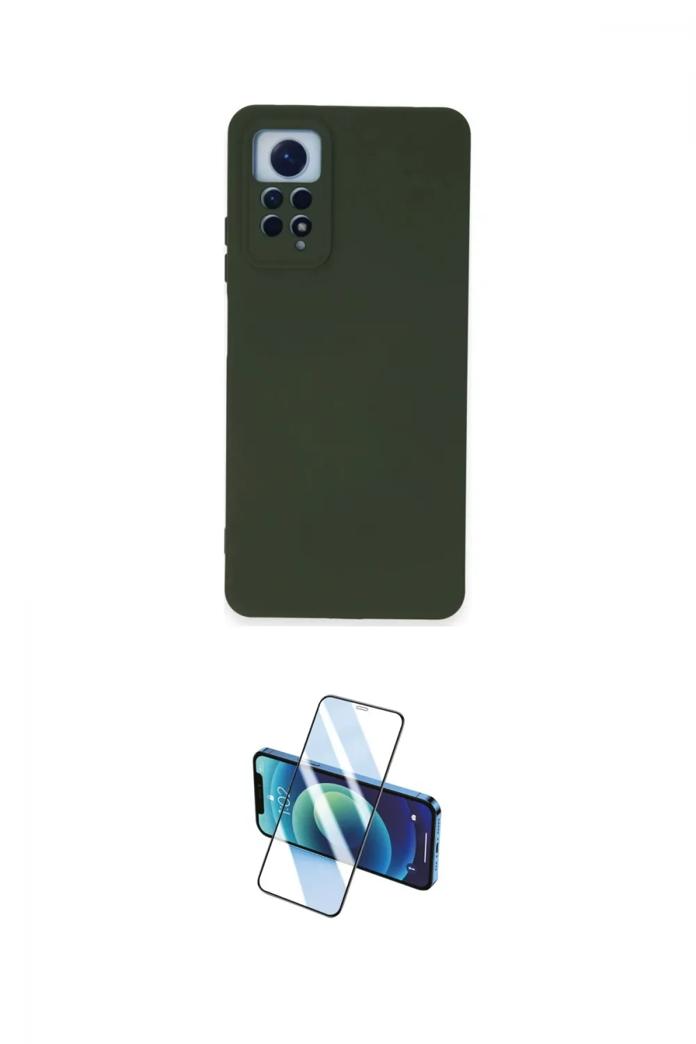 ieg™ Redmi Note 12 Pro 4G Kılıf Ahenk Serisi - Siyah 3D Antistatik Cam Ekran Koruyucu