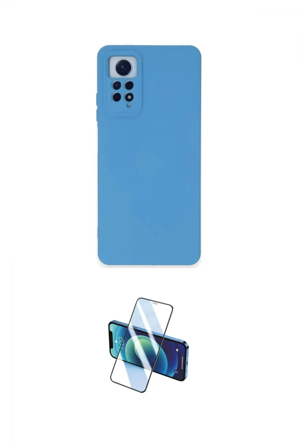 ieg™ Redmi Note 12 Pro 4G Kılıf Ahenk Serisi - Siyah 3D Antistatik Cam Ekran Koruyucu