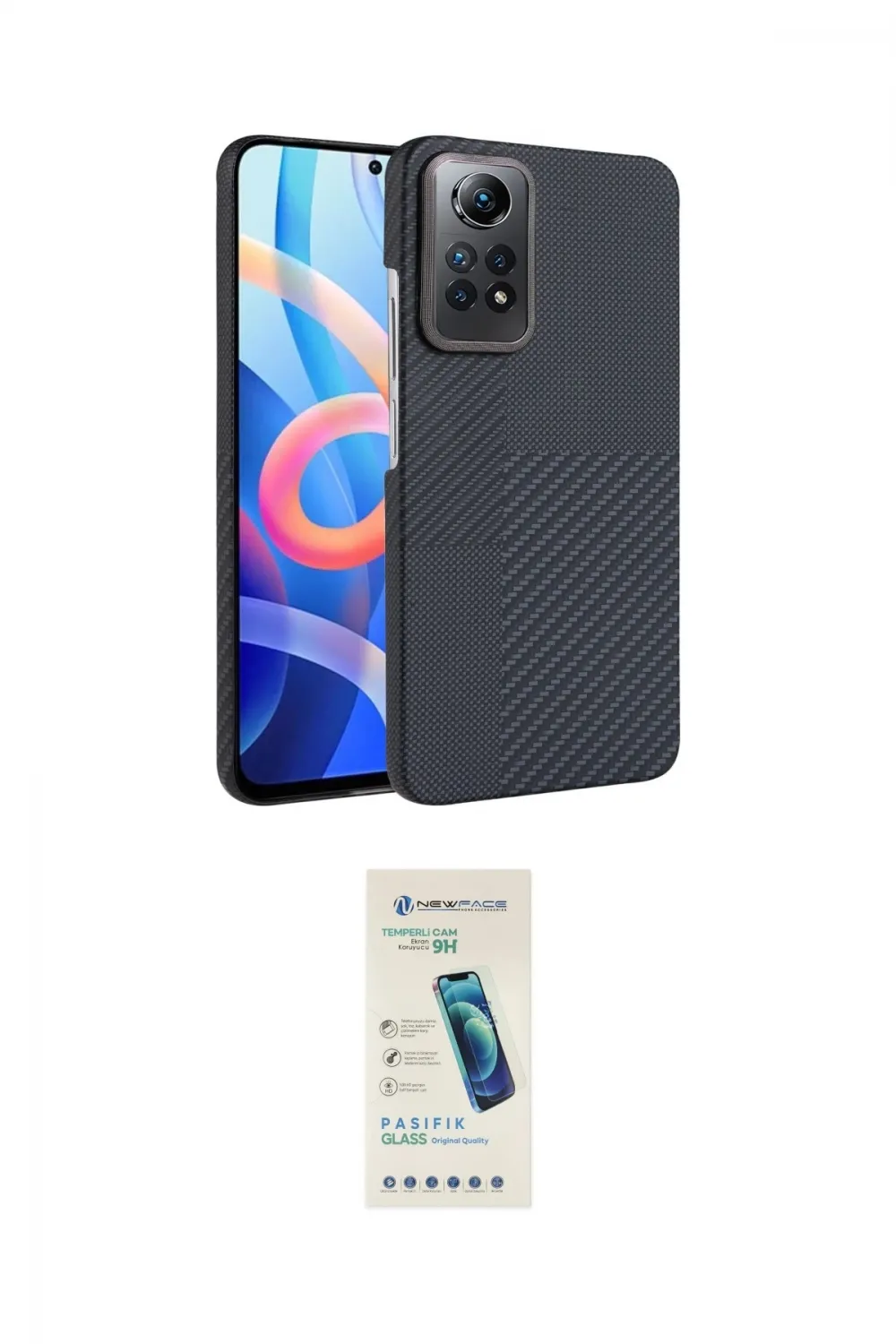 ieg™ Redmi Note 12 Pro 4G Kılıf Doruk Serisi - Şeffaf Pasifik Cam Ekran Koruyucu