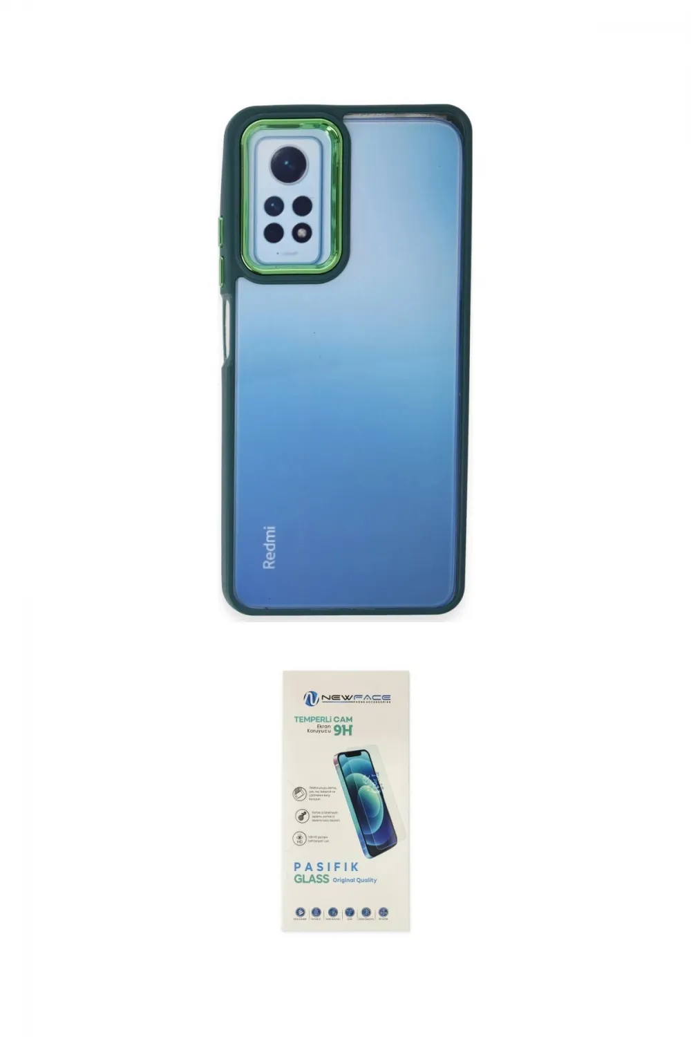 ieg™ Redmi Note 12 Pro 4G Kılıf Eksen Doku Prime - Şeffaf Pasifik Cam Ekran Koruyucu