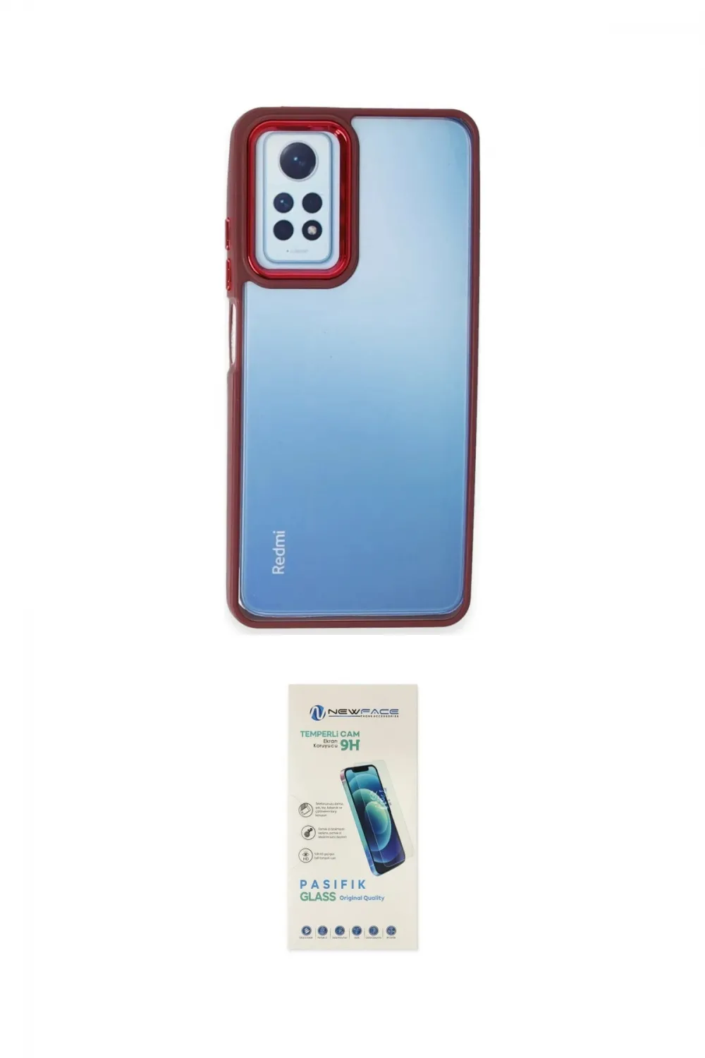 ieg™ Redmi Note 12 Pro 4G Kılıf Eksen Doku Prime - Şeffaf Pasifik Cam Ekran Koruyucu