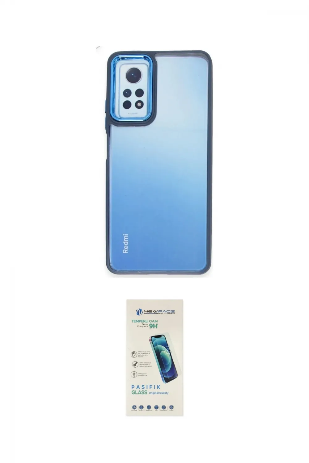 ieg™ Redmi Note 12 Pro 4G Kılıf Eksen Doku Prime - Şeffaf Pasifik Cam Ekran Koruyucu