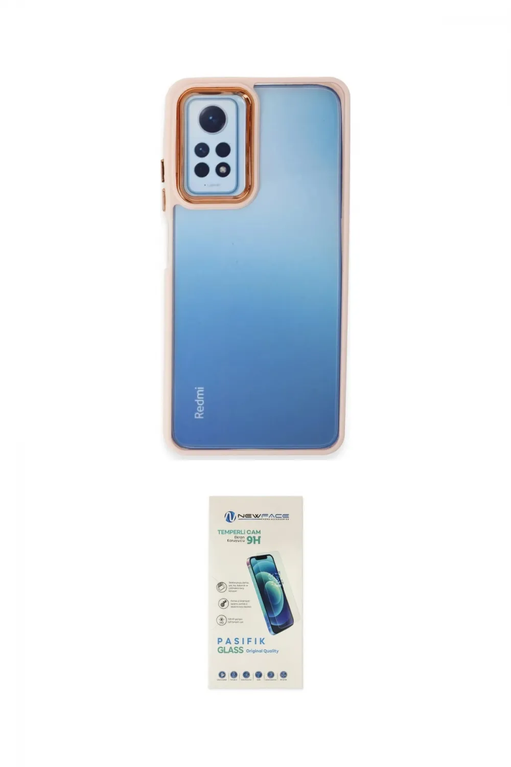 ieg™ Redmi Note 12 Pro 4G Kılıf Eksen Doku Prime - Şeffaf Pasifik Cam Ekran Koruyucu
