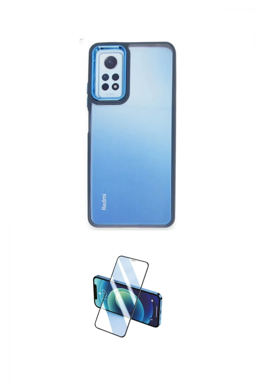 ieg™ Redmi Note 12 Pro 4G Kılıf Eksen Doku Prime - Siyah 3D Antistatik Cam Ekran Koruyucu
