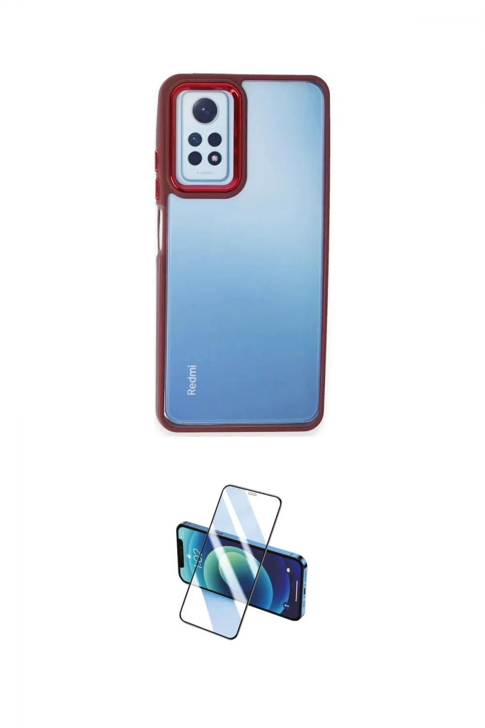 ieg™ Redmi Note 12 Pro 4G Kılıf Eksen Doku Prime - Siyah 3D Antistatik Seramik Nano Ekran Koruyucu