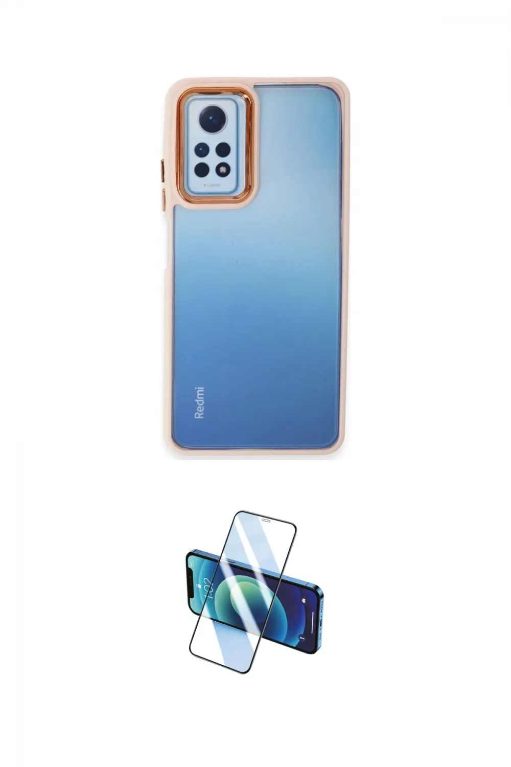 ieg™ Redmi Note 12 Pro 4G Kılıf Eksen Doku Prime - Siyah 3D Antistatik Seramik Nano Ekran Koruyucu