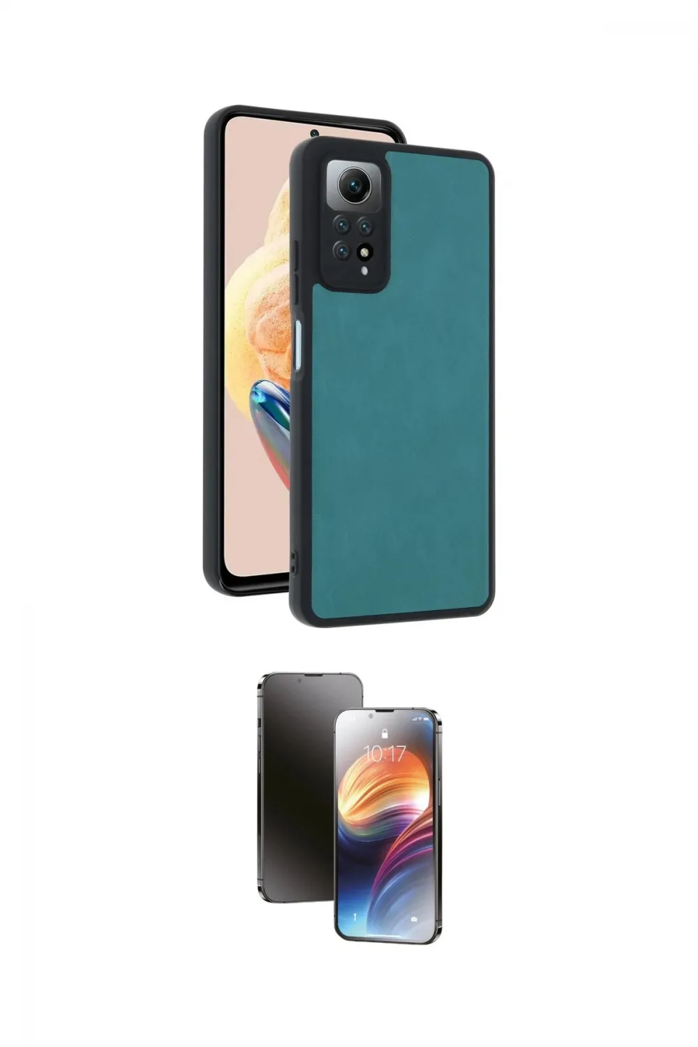 ieg™ Redmi Note 12 Pro 4G Kılıf Kıvılcım Işık Serisi - Siyah 3D Antistatik Mat Seramik Nano Ekran Koruyucu