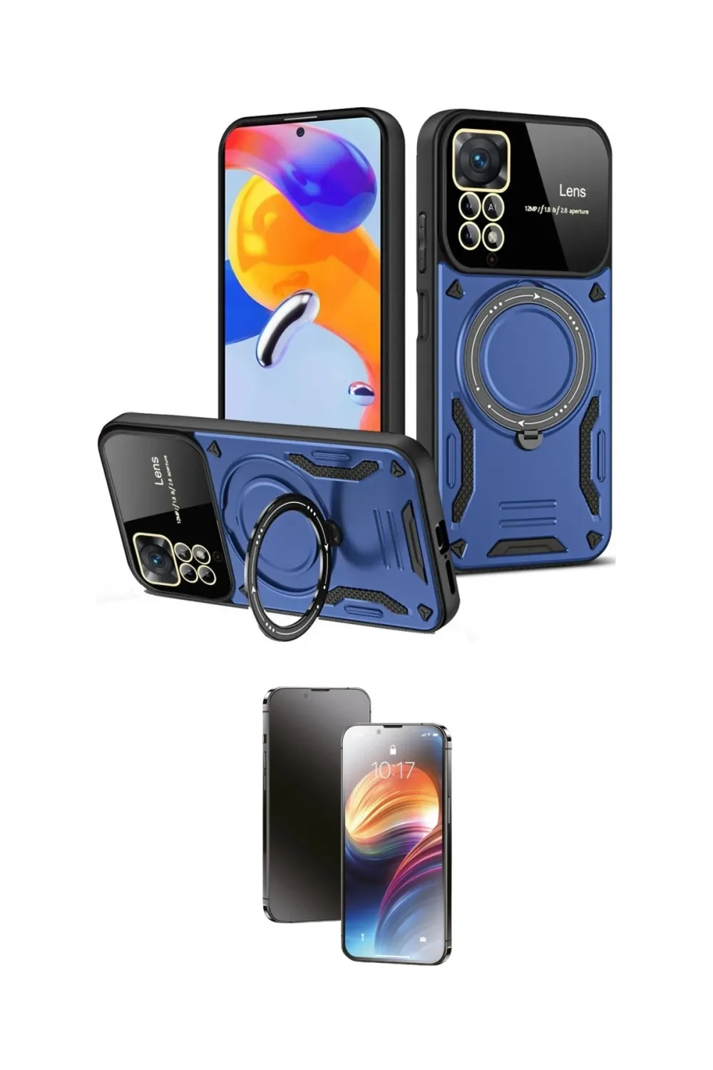 ieg™ Redmi Note 12 Pro 4G Kılıf Kıvılcım Modern Serisi - Siyah 3D Antistatik Mat Seramik Nano Ekran Koruyucu
