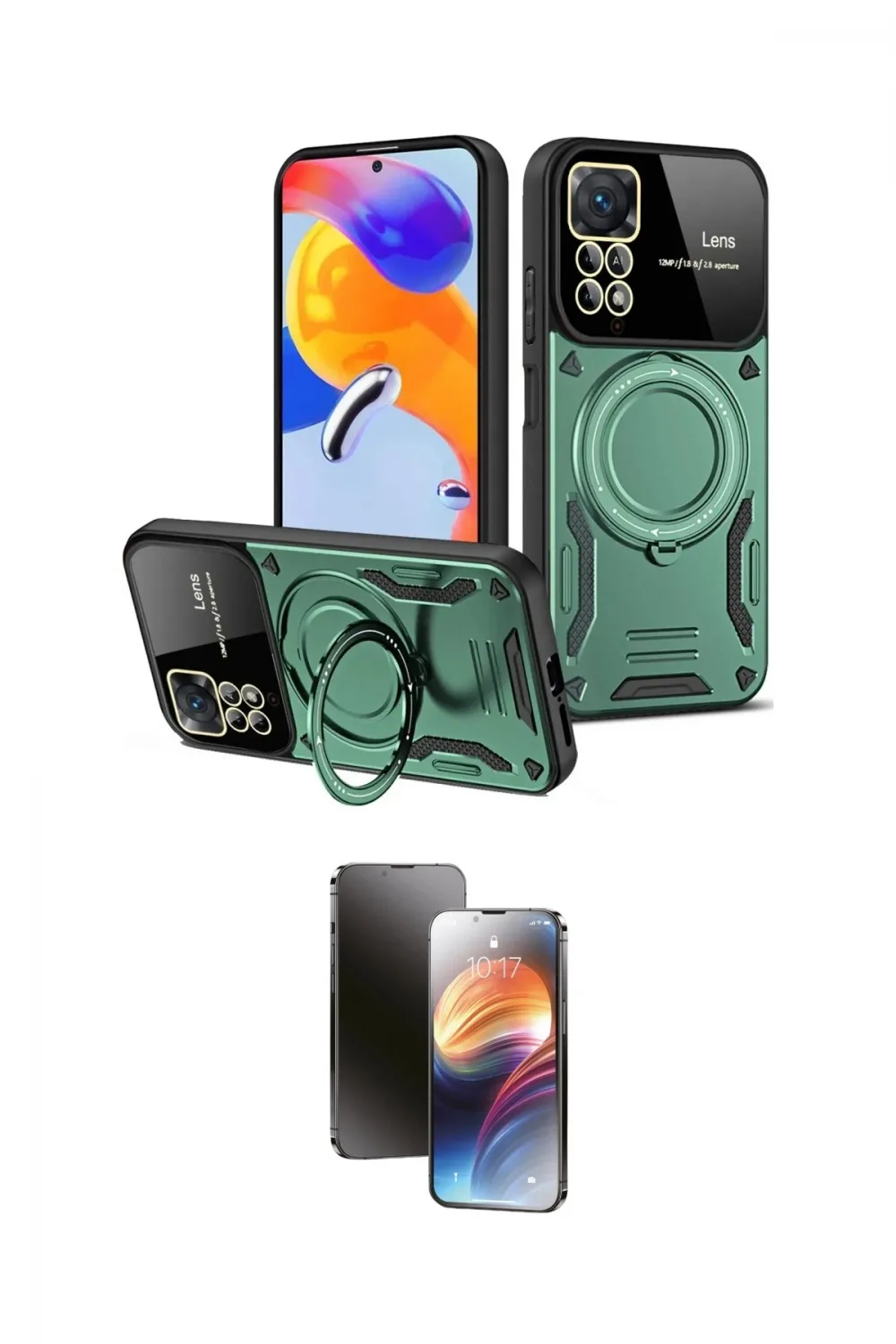 ieg™ Redmi Note 12 Pro 4G Kılıf Kıvılcım Modern Serisi - Siyah 3D Antistatik Mat Seramik Nano Ekran Koruyucu