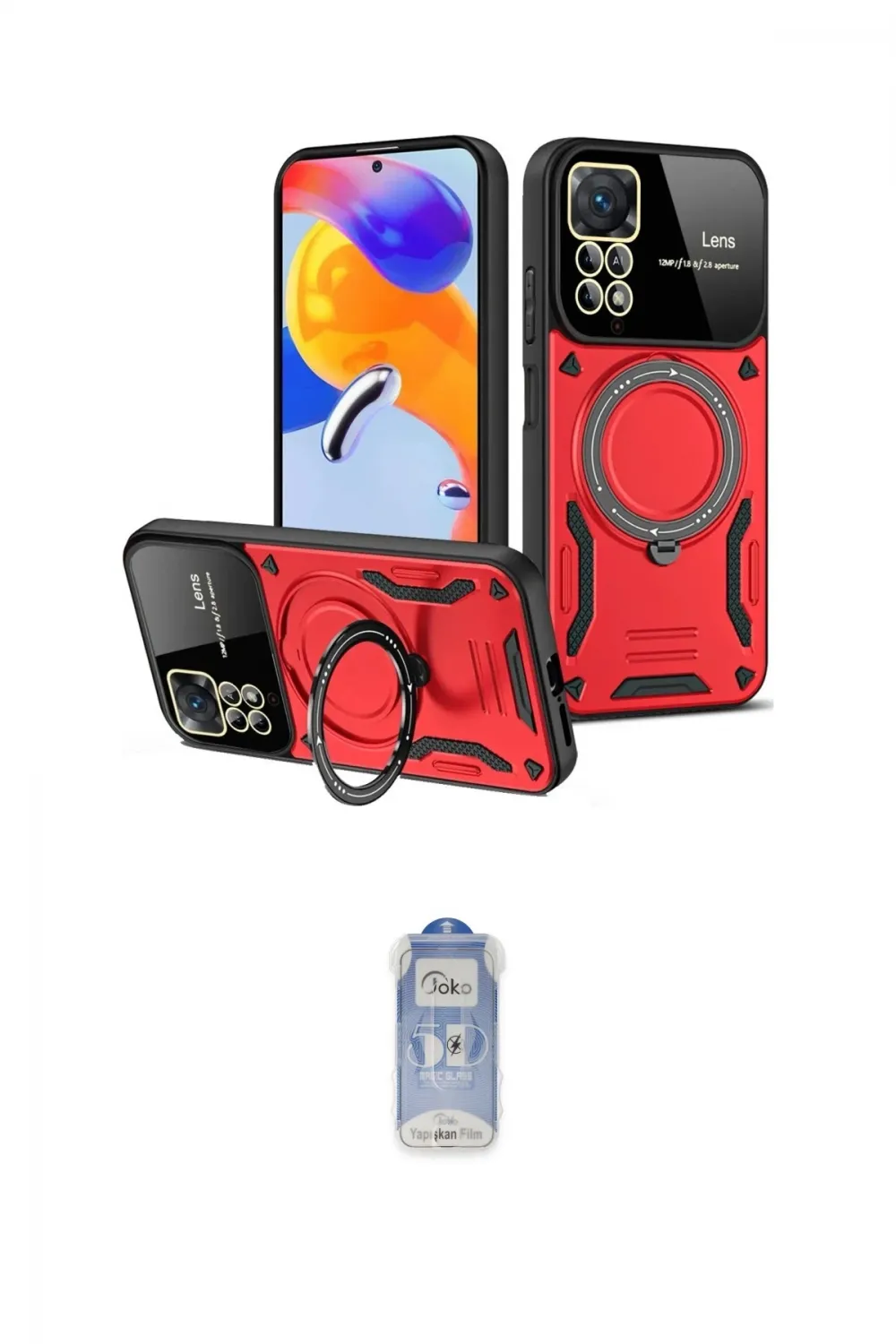 ieg™ Redmi Note 12 Pro 4G Kılıf Kıvılcım Modern Serisi - Siyah Joko Magic 5D Cam