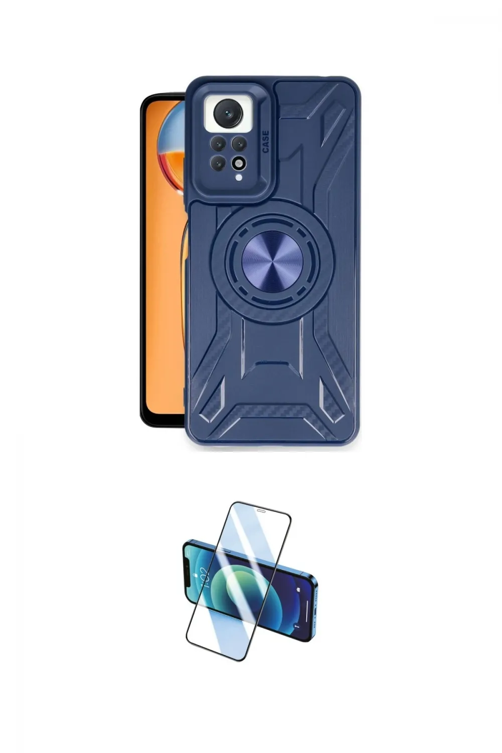 ieg™ Redmi Note 12 Pro 4G Kılıf Nova Yansıma Prime - Siyah 3D Antistatik Cam Ekran Koruyucu