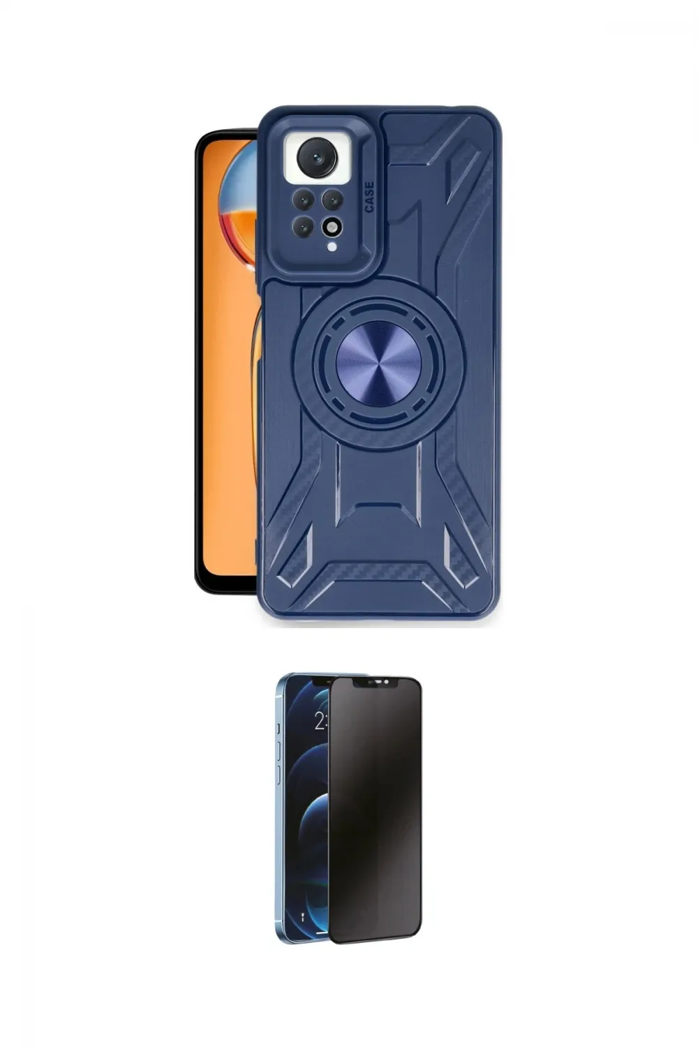 ieg™ Redmi Note 12 Pro 4G Kılıf Nova Yansıma Prime - Siyah 3D Antistatik Hayalet Cam Ekran Koruyucu
