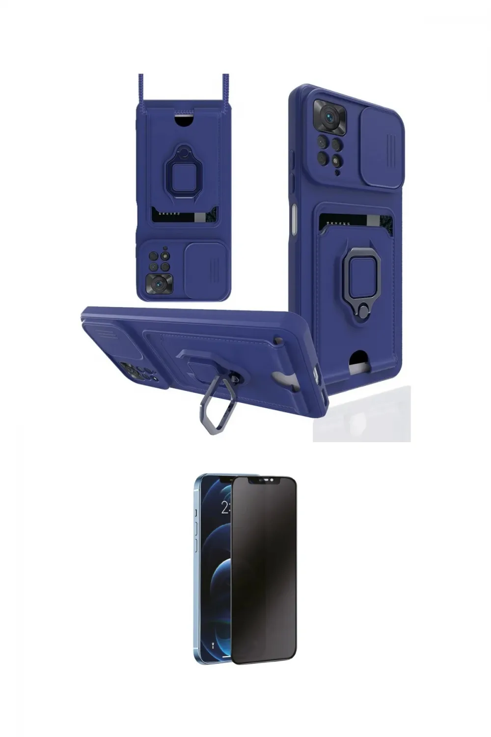ieg™ Redmi Note 12 Pro 4G Kılıf Vadi Form Prime - Siyah 3D Antistatik Hayalet Cam Ekran Koruyucu