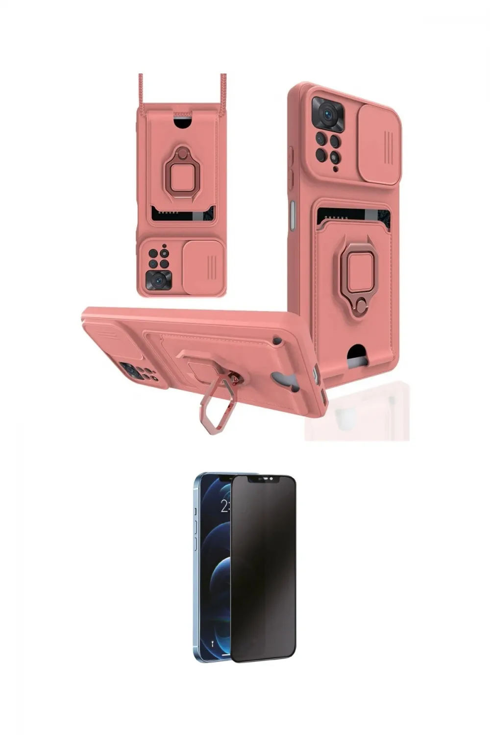 ieg™ Redmi Note 12 Pro 4G Kılıf Vadi Form Prime - Siyah 3D Antistatik Hayalet Cam Ekran Koruyucu