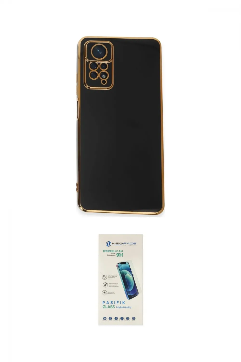 ieg™ Redmi Note 12 Pro 4G Kılıf Yankı Serisi - Şeffaf Pasifik Cam Ekran Koruyucu