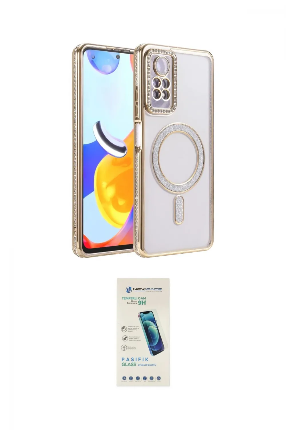 ieg™ Redmi Note 12 Pro 4G Kılıf Zirve Doku Prime - Şeffaf Pasifik Cam Ekran Koruyucu