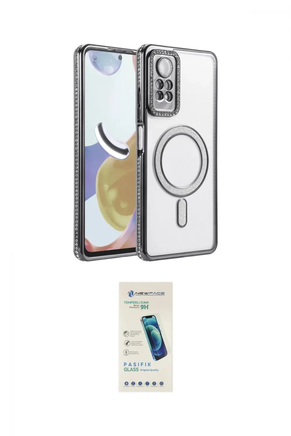 ieg™ Redmi Note 12 Pro 4G Kılıf Zirve Doku Prime - Şeffaf Pasifik Cam Ekran Koruyucu