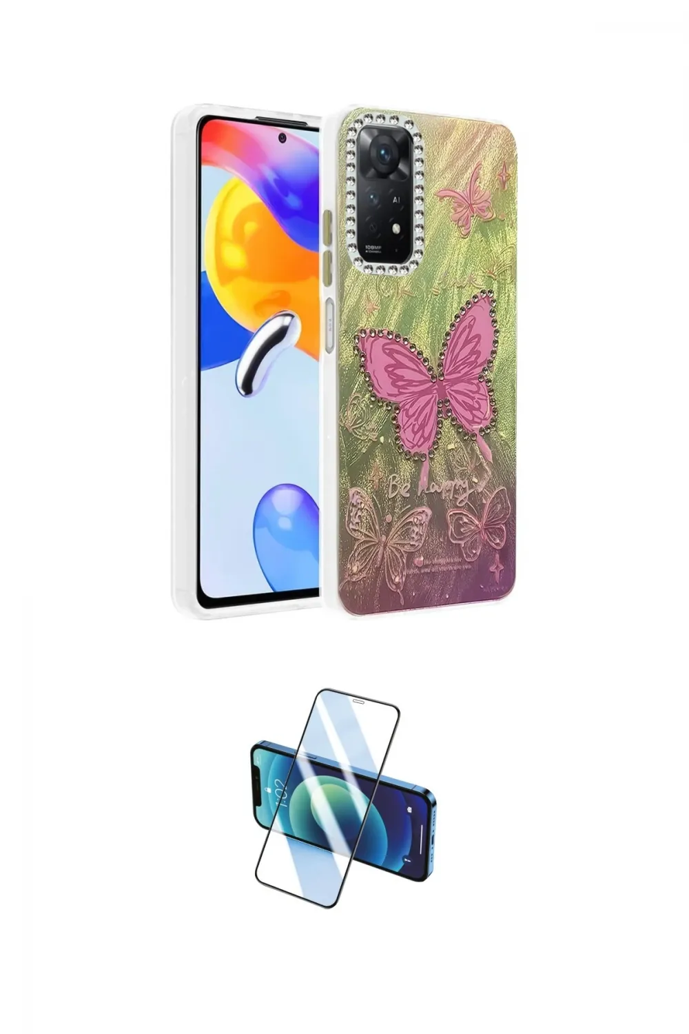 ieg™ Redmi Note 12 Pro 4G Kılıf Zirve Modern Prime - Siyah 3D Antistatik Cam Ekran Koruyucu