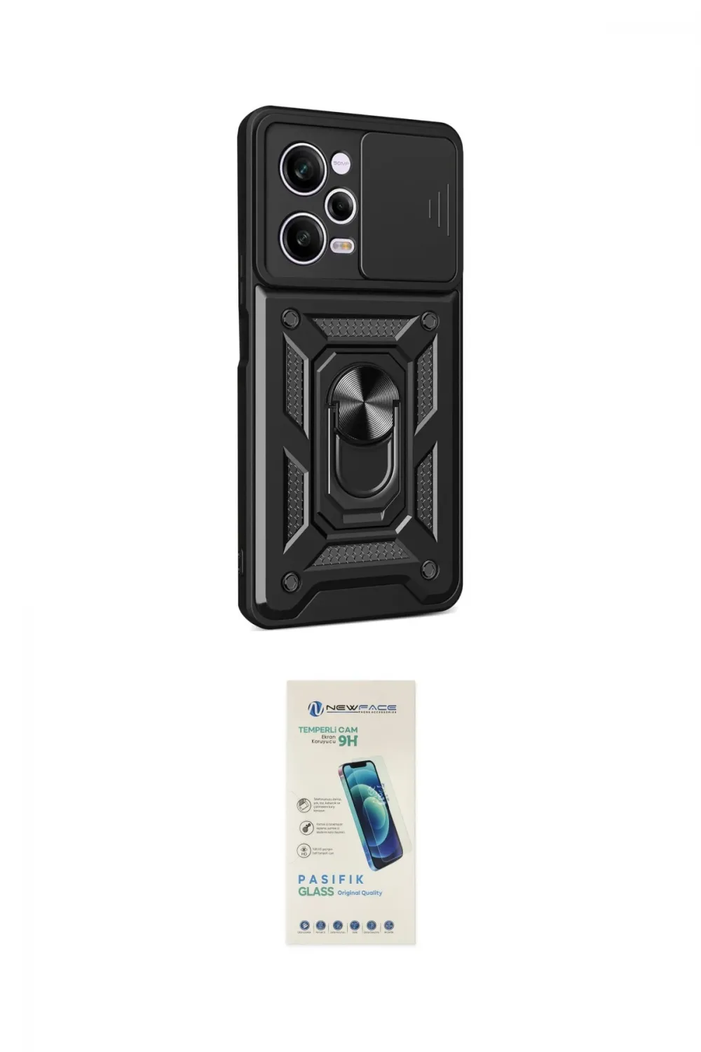 ieg™ Redmi Note 12 Pro 5G Kılıf Ahenk Klasik - Şeffaf Pasifik Cam Ekran Koruyucu