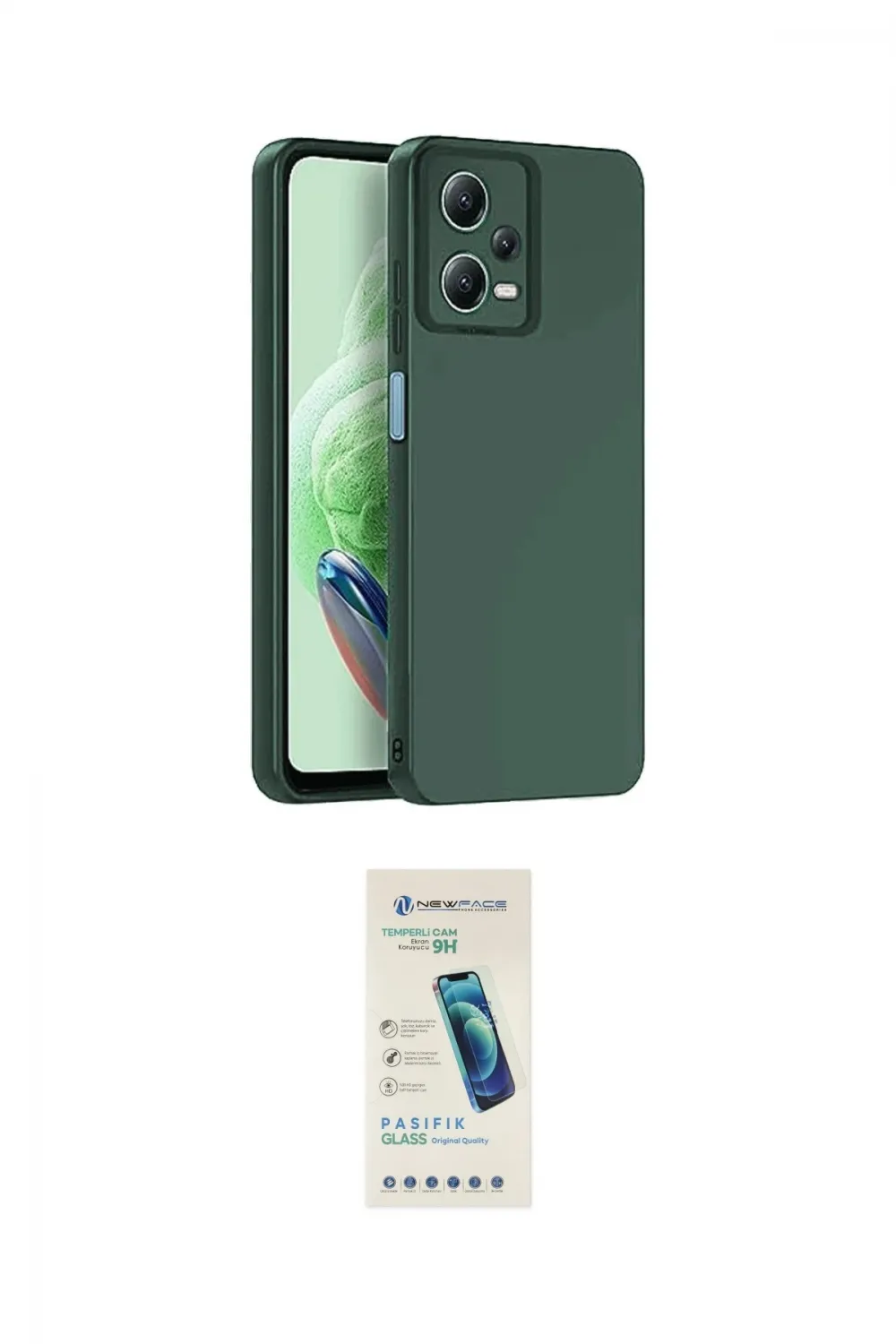 ieg™ Redmi Note 12 Pro 5G Kılıf Ahenk Serisi - Şeffaf Pasifik Cam Ekran Koruyucu