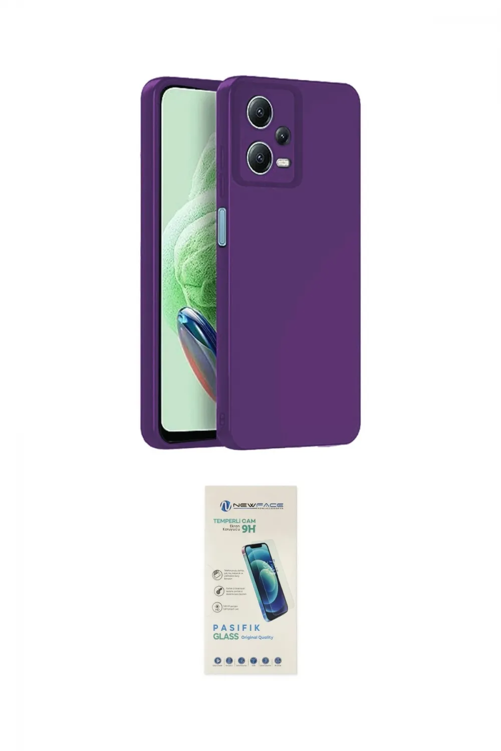 ieg™ Redmi Note 12 Pro 5G Kılıf Ahenk Serisi - Şeffaf Pasifik Cam Ekran Koruyucu