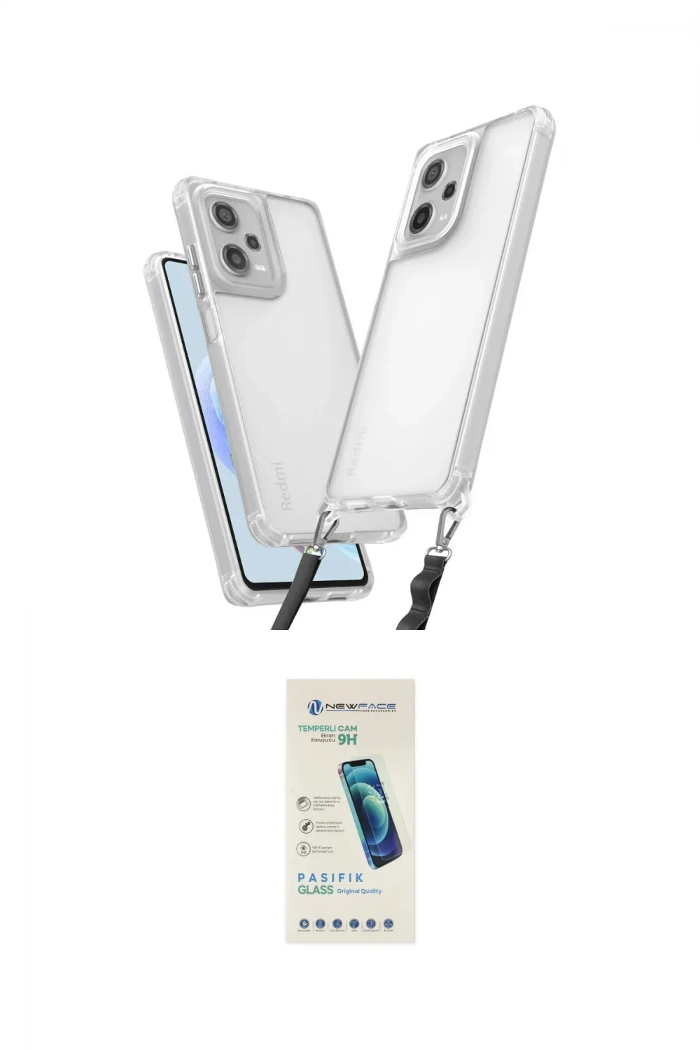 ieg™ Redmi Note 12 Pro 5G Kılıf Ufuk Klasik - Şeffaf Pasifik Cam Ekran Koruyucu