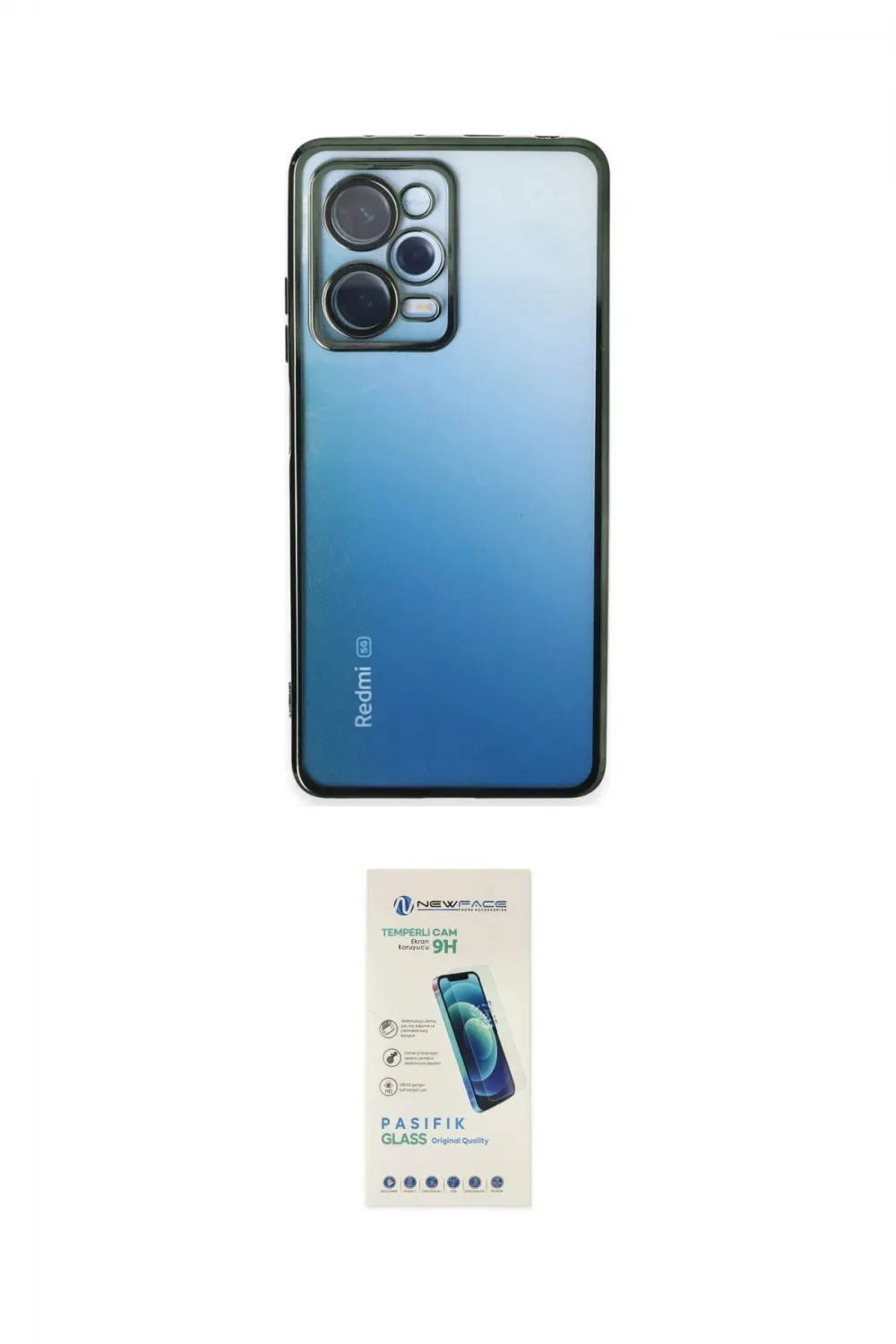 ieg™ Redmi Note 12 Pro 5G Kılıf Vadi Minimal - Şeffaf Pasifik Cam Ekran Koruyucu