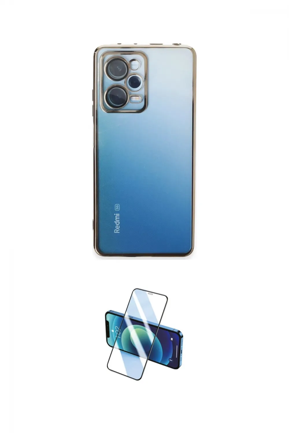 ieg™ Redmi Note 12 Pro 5G Kılıf Vadi Minimal - Siyah 3D Antistatik Cam Ekran Koruyucu