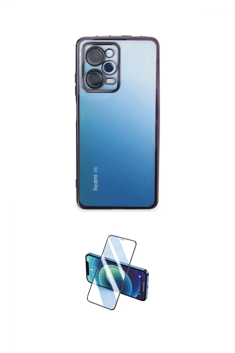 ieg™ Redmi Note 12 Pro 5G Kılıf Vadi Minimal - Siyah 3D Antistatik Cam Ekran Koruyucu