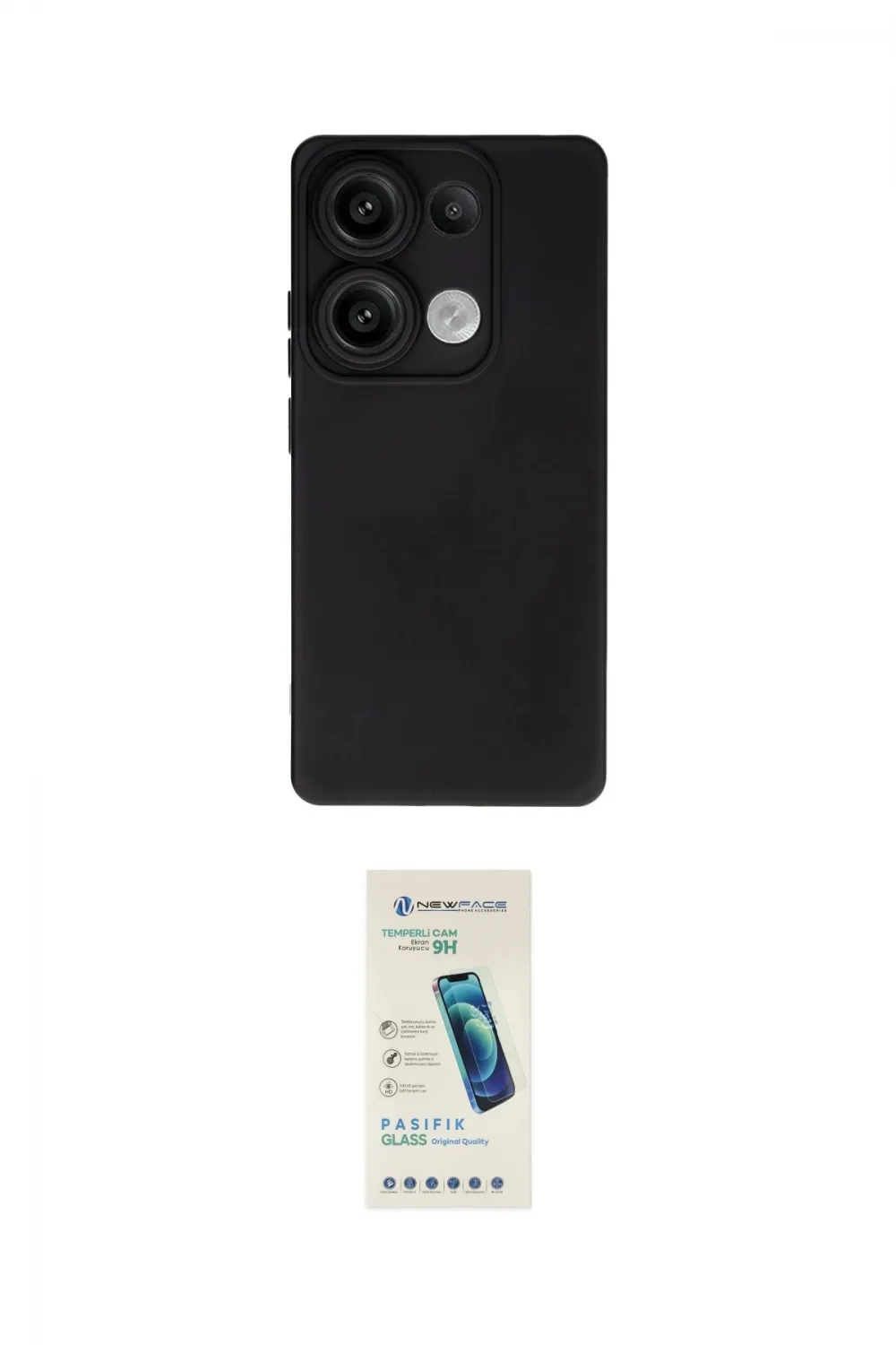 ieg™ Redmi Note 13 4G Kılıf Ahenk Serisi - Şeffaf Pasifik Cam Ekran Koruyucu