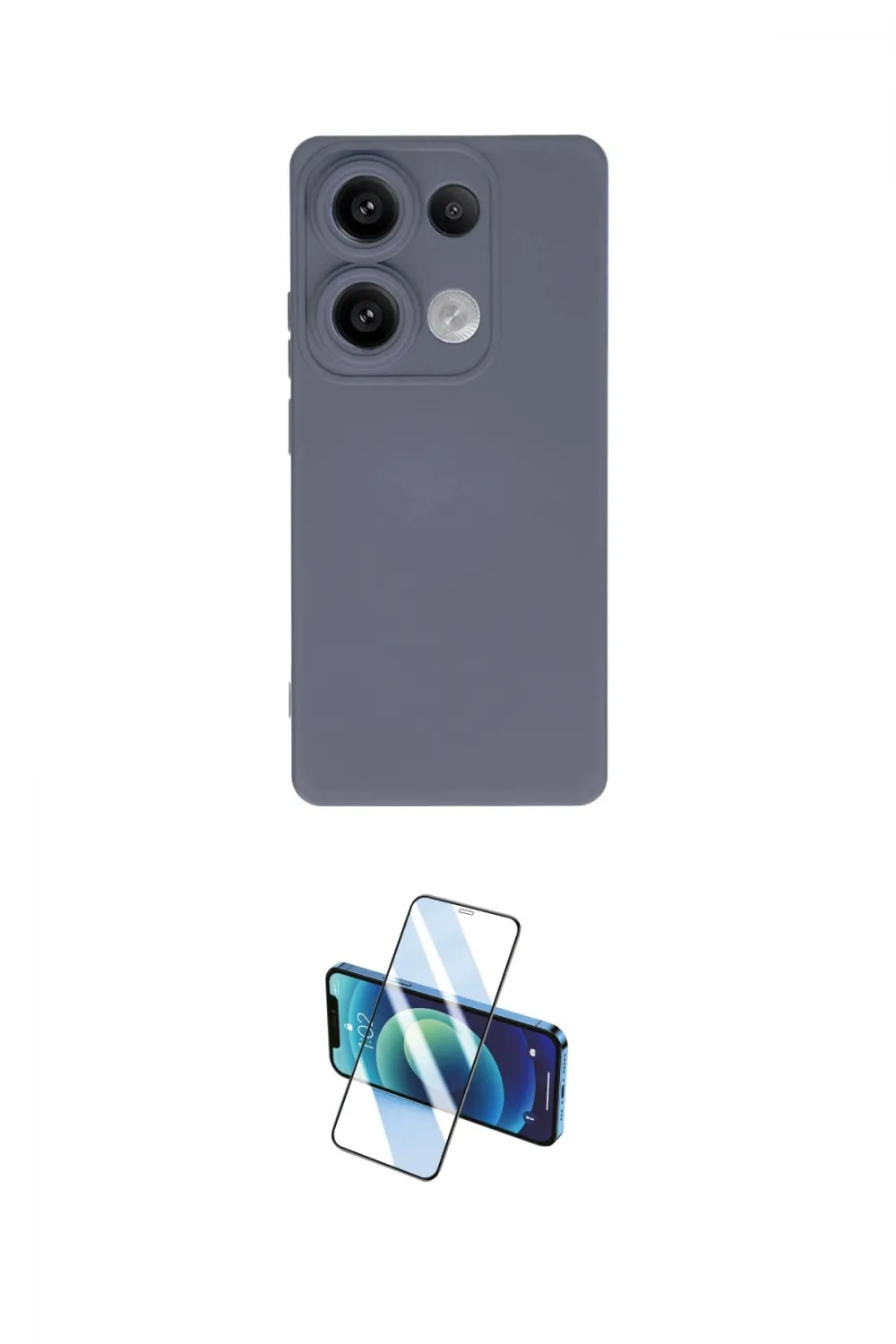 ieg™ Redmi Note 13 4G Kılıf Ahenk Serisi - Siyah 3D Antistatik Cam Ekran Koruyucu