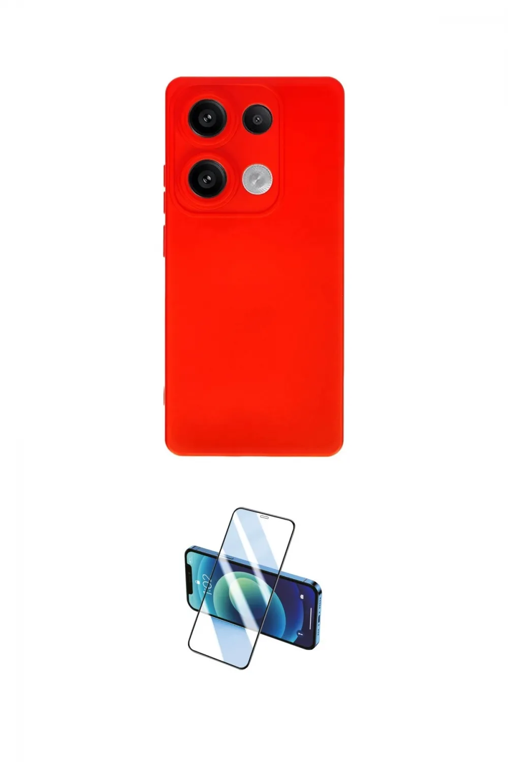 ieg™ Redmi Note 13 4G Kılıf Ahenk Serisi - Siyah 3D Antistatik Cam Ekran Koruyucu
