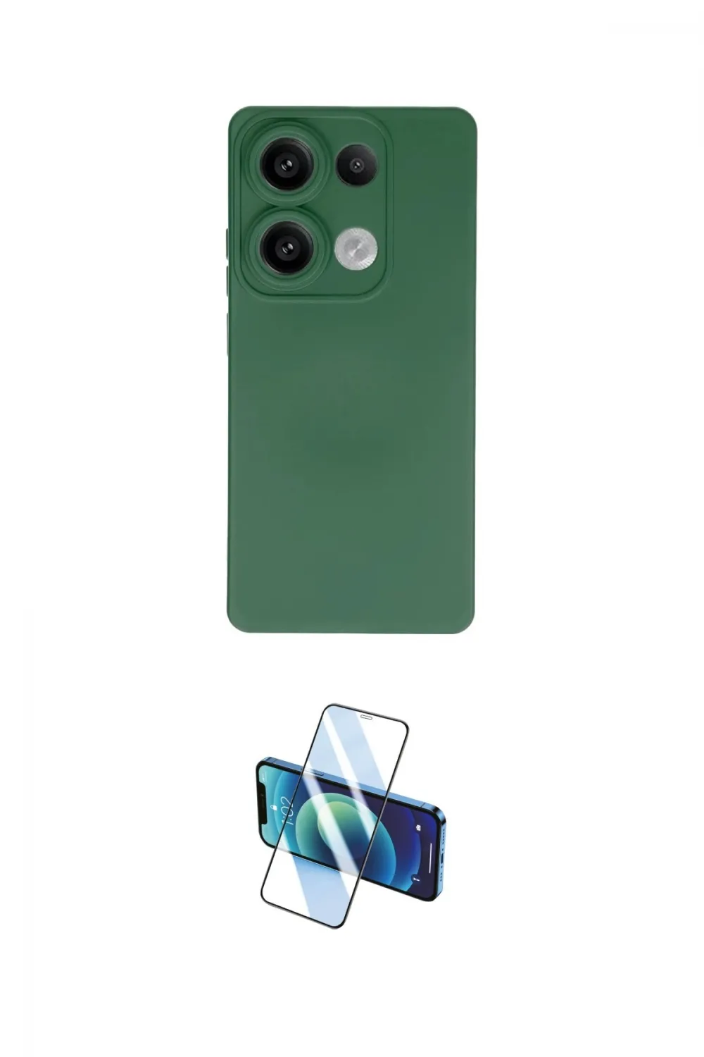 ieg™ Redmi Note 13 4G Kılıf Ahenk Serisi - Siyah 3D Antistatik Cam Ekran Koruyucu