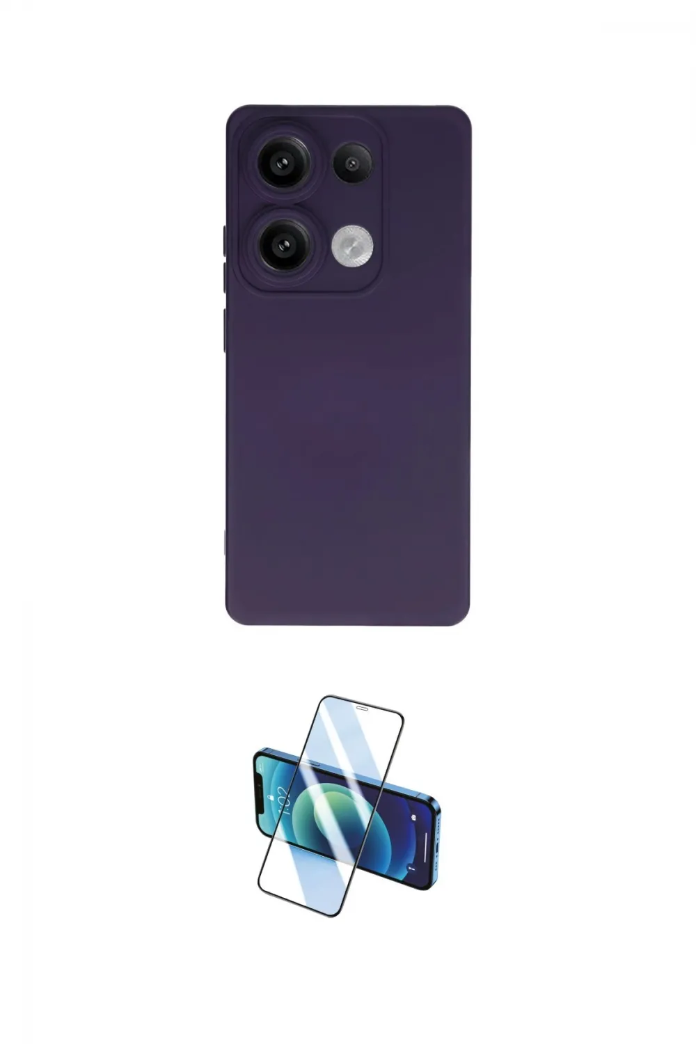 ieg™ Redmi Note 13 4G Kılıf Ahenk Serisi - Siyah 3D Antistatik Cam Ekran Koruyucu