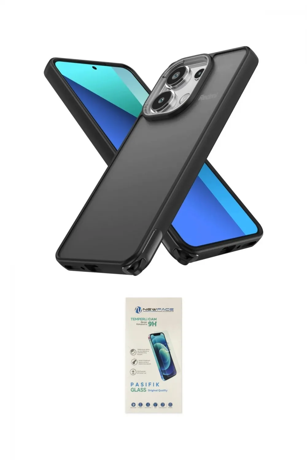 ieg™ Redmi Note 13 4G Kılıf Atlas Form - Şeffaf Pasifik Cam Ekran Koruyucu