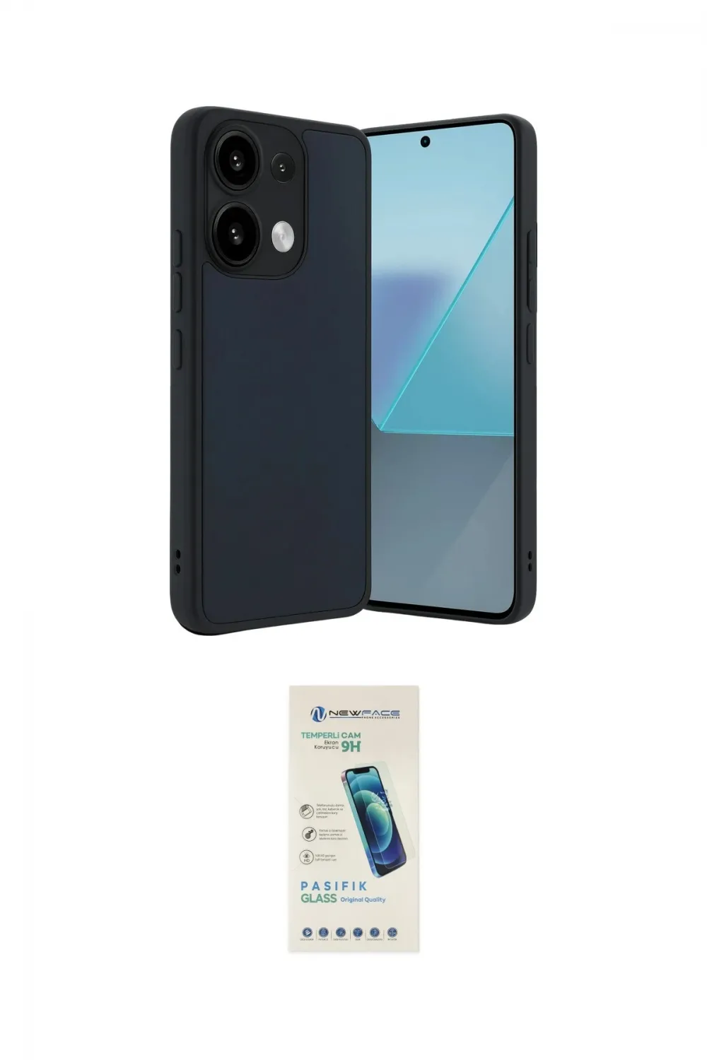 ieg™ Redmi Note 13 4G Kılıf Kıvılcım Işık Serisi - Şeffaf Pasifik Cam Ekran Koruyucu