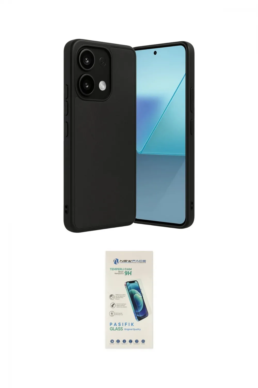 ieg™ Redmi Note 13 4G Kılıf Kıvılcım Işık Serisi - Şeffaf Pasifik Cam Ekran Koruyucu