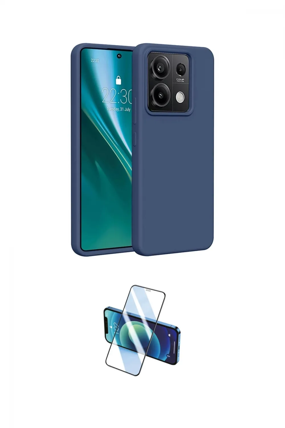 ieg™ Redmi Note 13 4G Kılıf Kozmos Yansıma Özel Seri - Siyah 3D Antistatik Cam Ekran Koruyucu