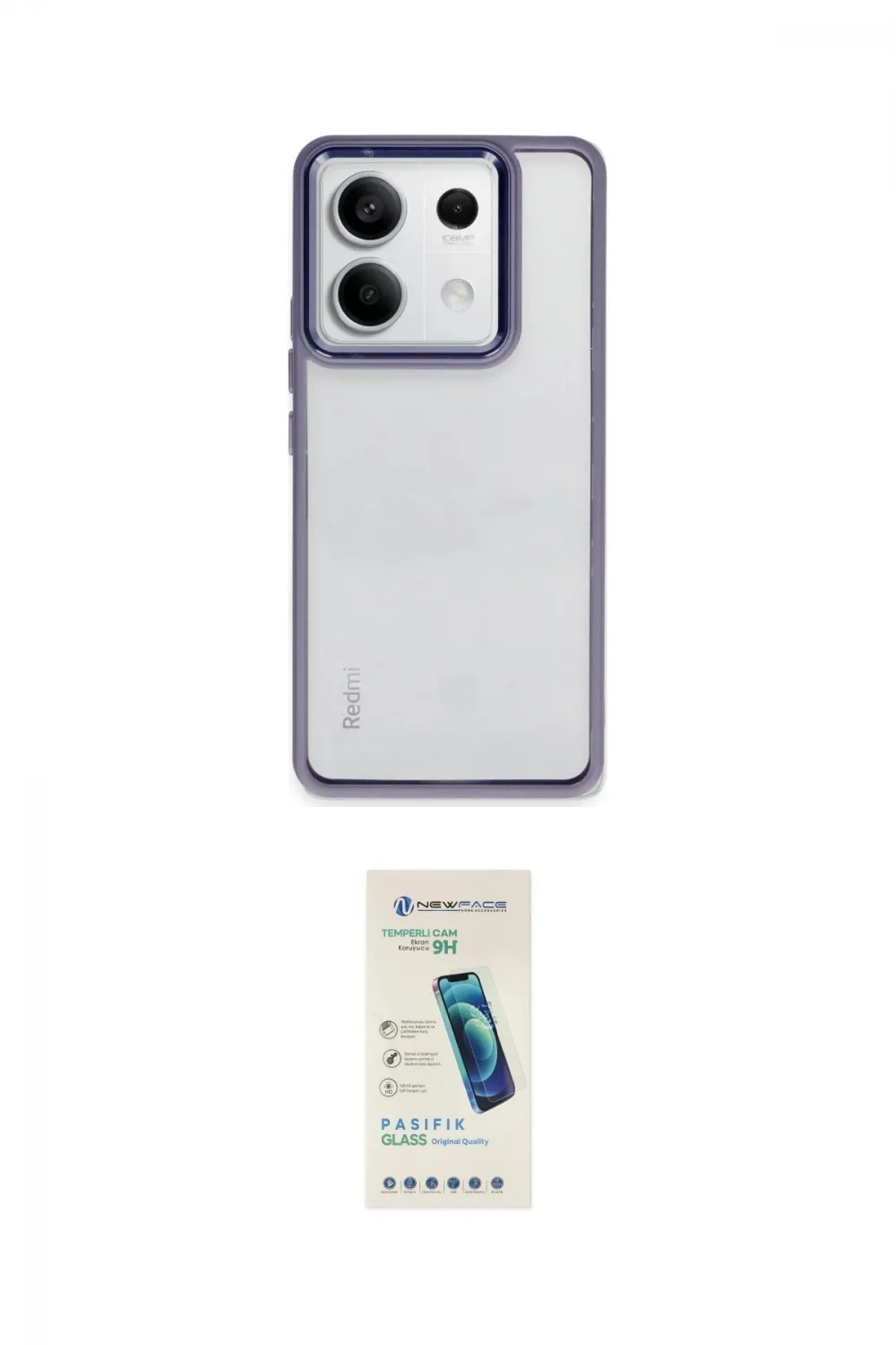 ieg™ Redmi Note 13 4G Kılıf Nova Işık Serisi - Şeffaf Pasifik Cam Ekran Koruyucu