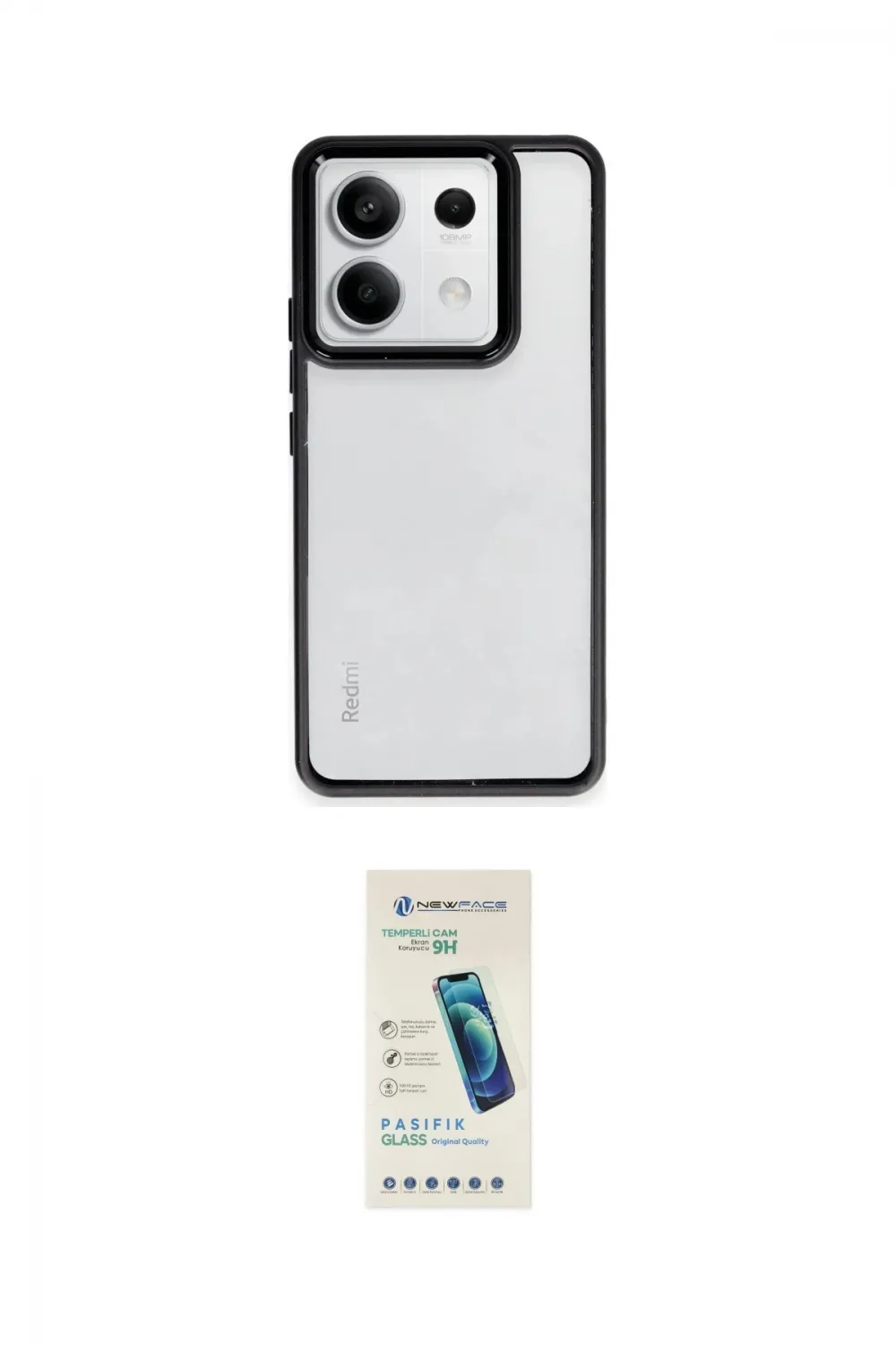 ieg™ Redmi Note 13 4G Kılıf Nova Işık Serisi - Şeffaf Pasifik Cam Ekran Koruyucu
