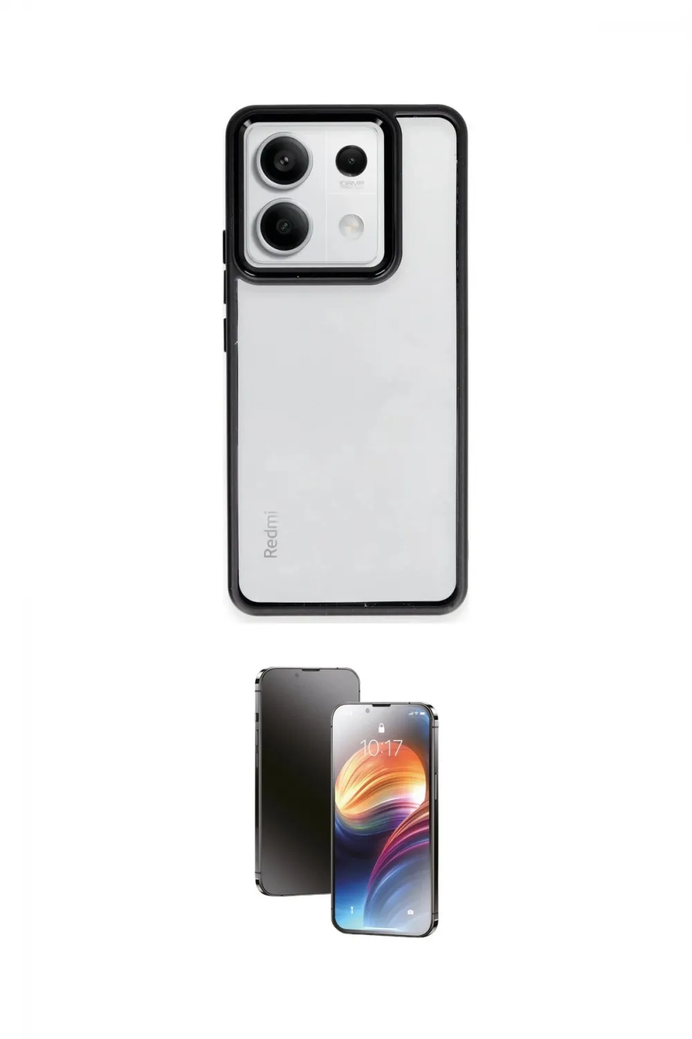 ieg™ Redmi Note 13 4G Kılıf Nova Işık Serisi - Siyah 3D Antistatik Mat Seramik Nano Ekran Koruyucu