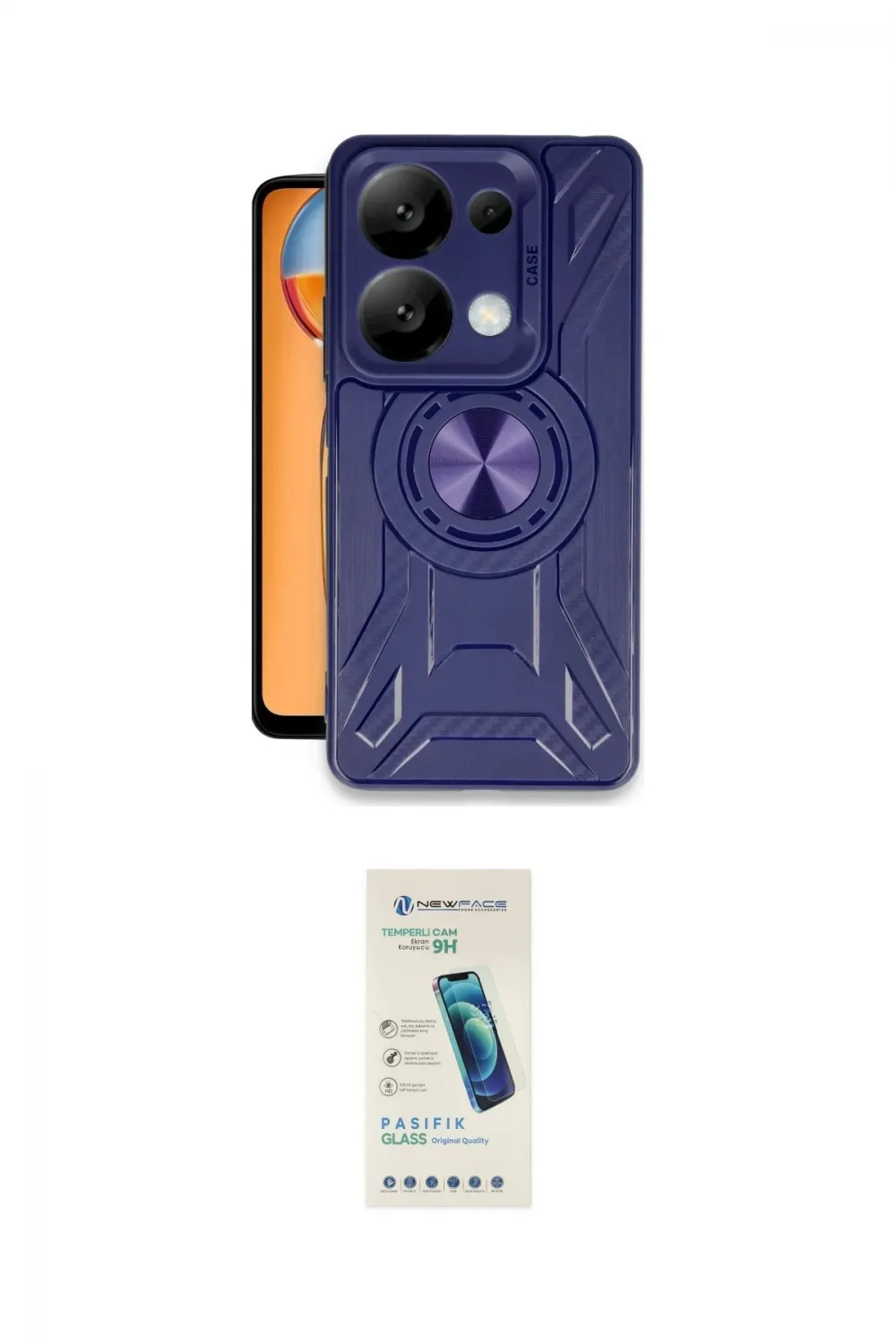 ieg™ Redmi Note 13 4G Kılıf Nova Yansıma Prime - Şeffaf Pasifik Cam Ekran Koruyucu